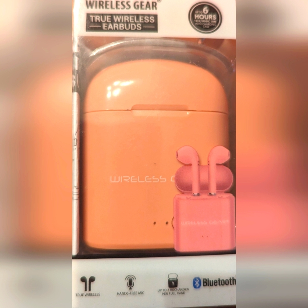 Pink Wireless Bluetooth Earbuds Headphones 🆕 True Wireless Gear 🔥